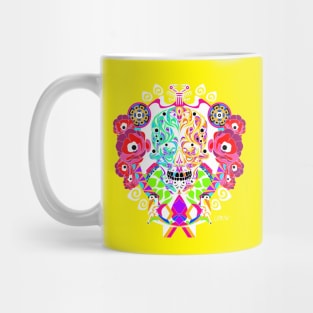 game of life in a tree of marvelous colors in deadly mexican ecopop art Mug